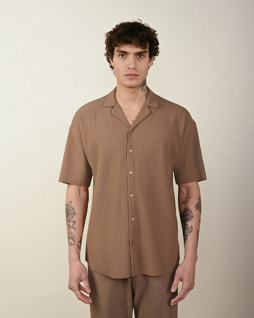 RIBBED SHORT SLEEVE SHIRT (7 COLOR)