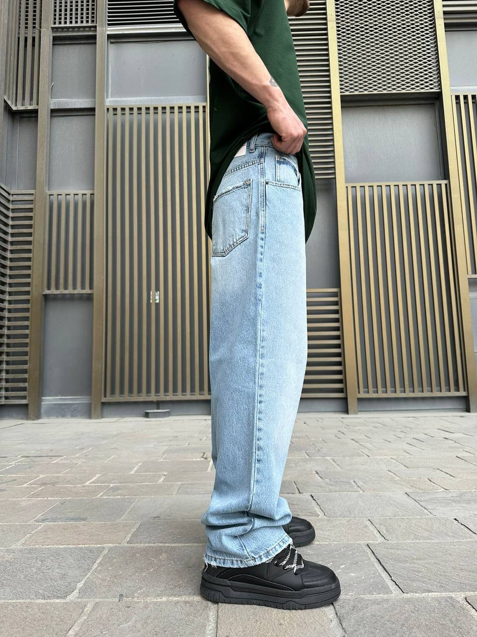 STONEWASHED ICY BAGGY JEAN