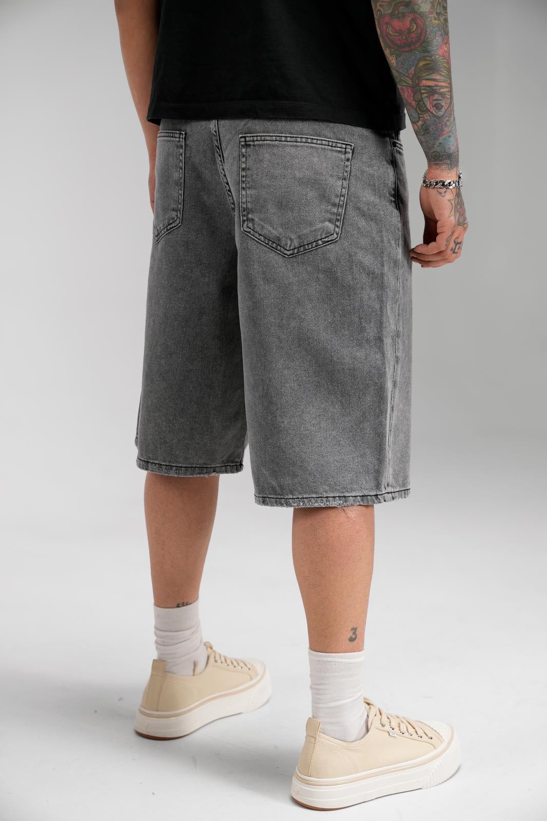 GRAY PLAIN JORT