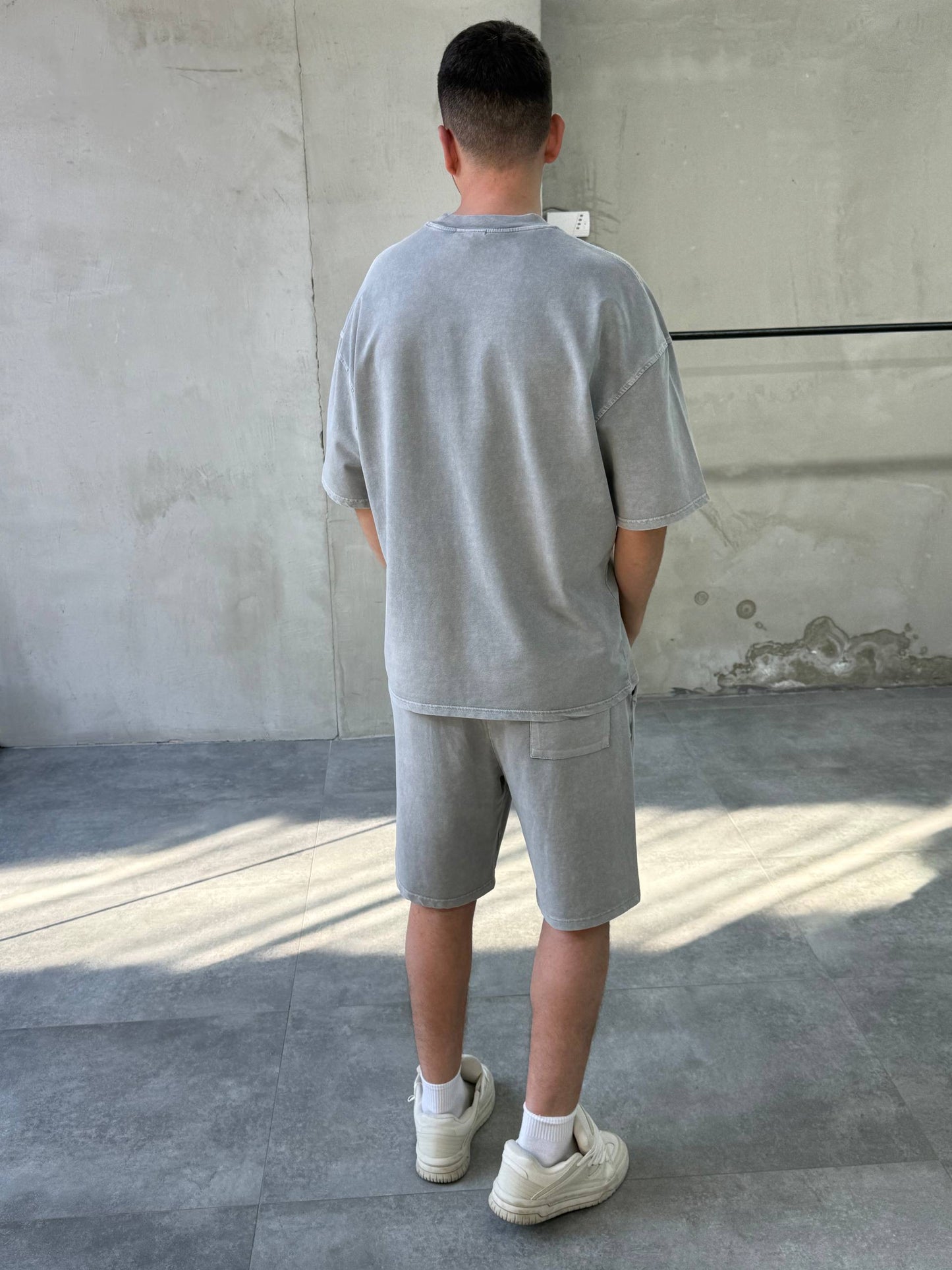 PREMIUM STONEWASHED SHORT SET