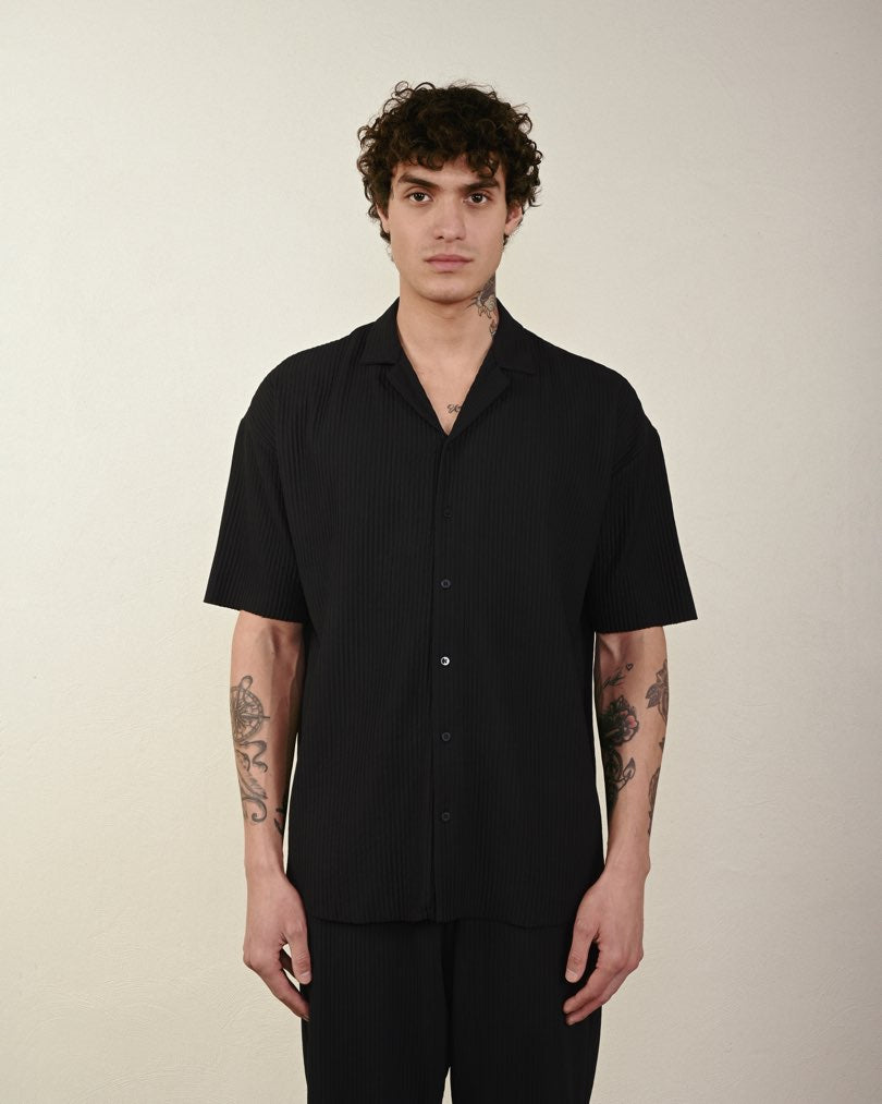 RIBBED SHORT SLEEVE SHIRT (7 COLOR)