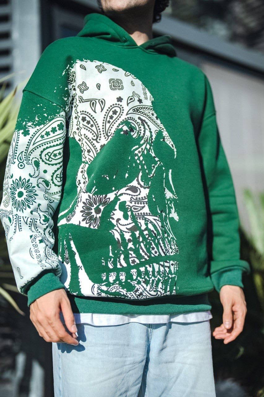 GREEN SKELETON HOODIE