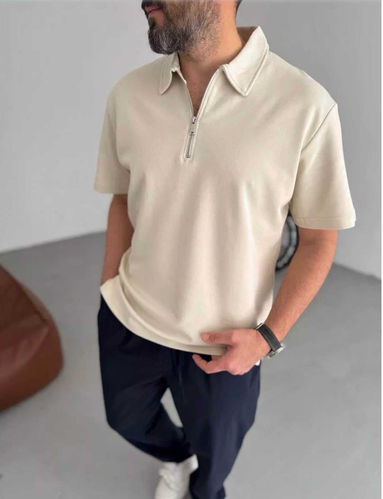 HALF ZIP PREMIUM T-SHIRT