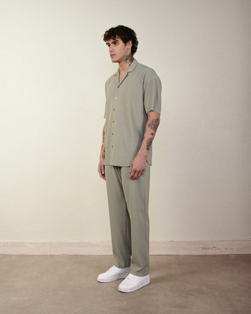 RIBBED SHORT SLEEVE SHIRT (7 COLOR)
