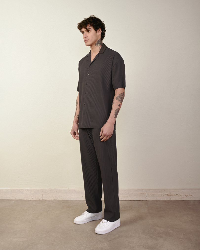 RIBBED SHORT SLEEVE SHIRT (7 COLOR)