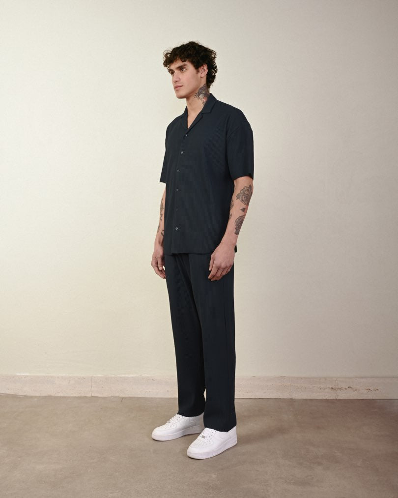 RIBBED SHORT SLEEVE SHIRT (7 COLOR)