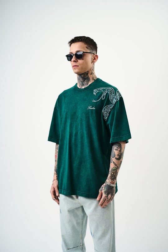 SNAKE STONEWASHED T-SHIRT (2 COLOR)