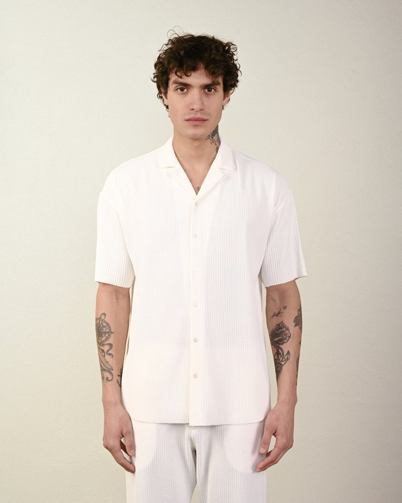 RIBBED SHORT SLEEVE SHIRT (7 COLOR)
