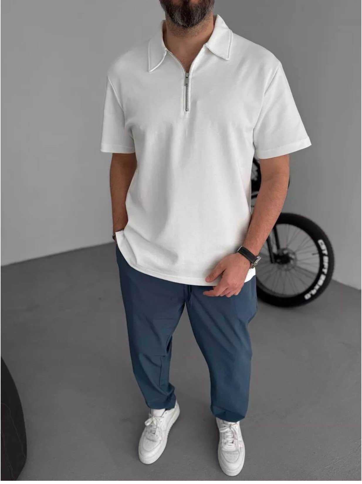 HALF ZIP PREMIUM T-SHIRT