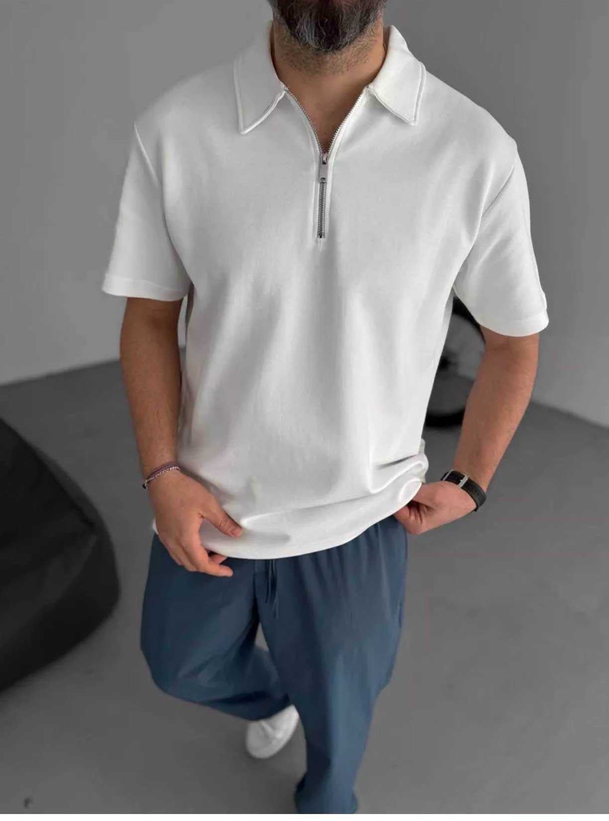 HALF ZIP PREMIUM T-SHIRT