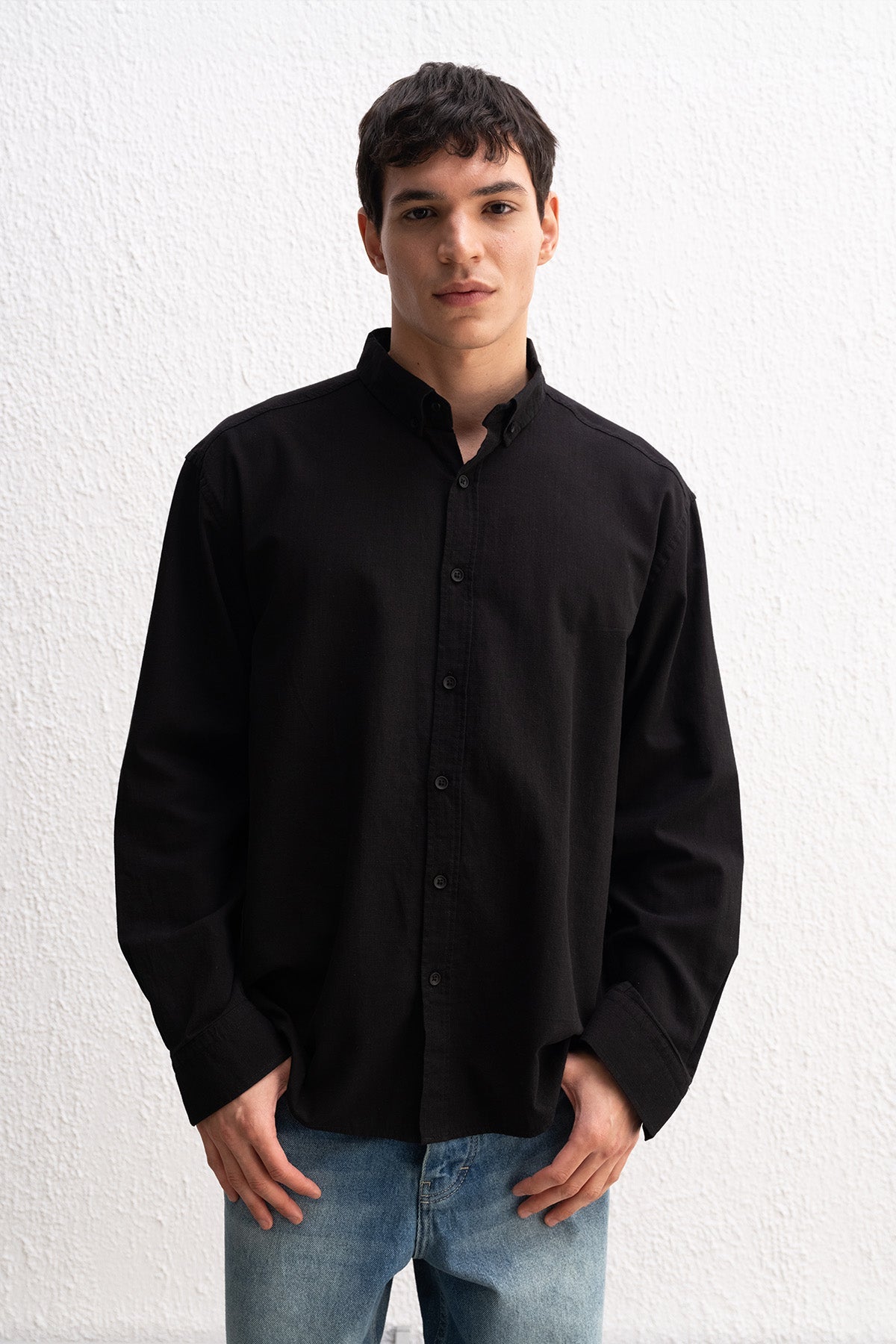 LINEN TYPE BASIC SHIRT