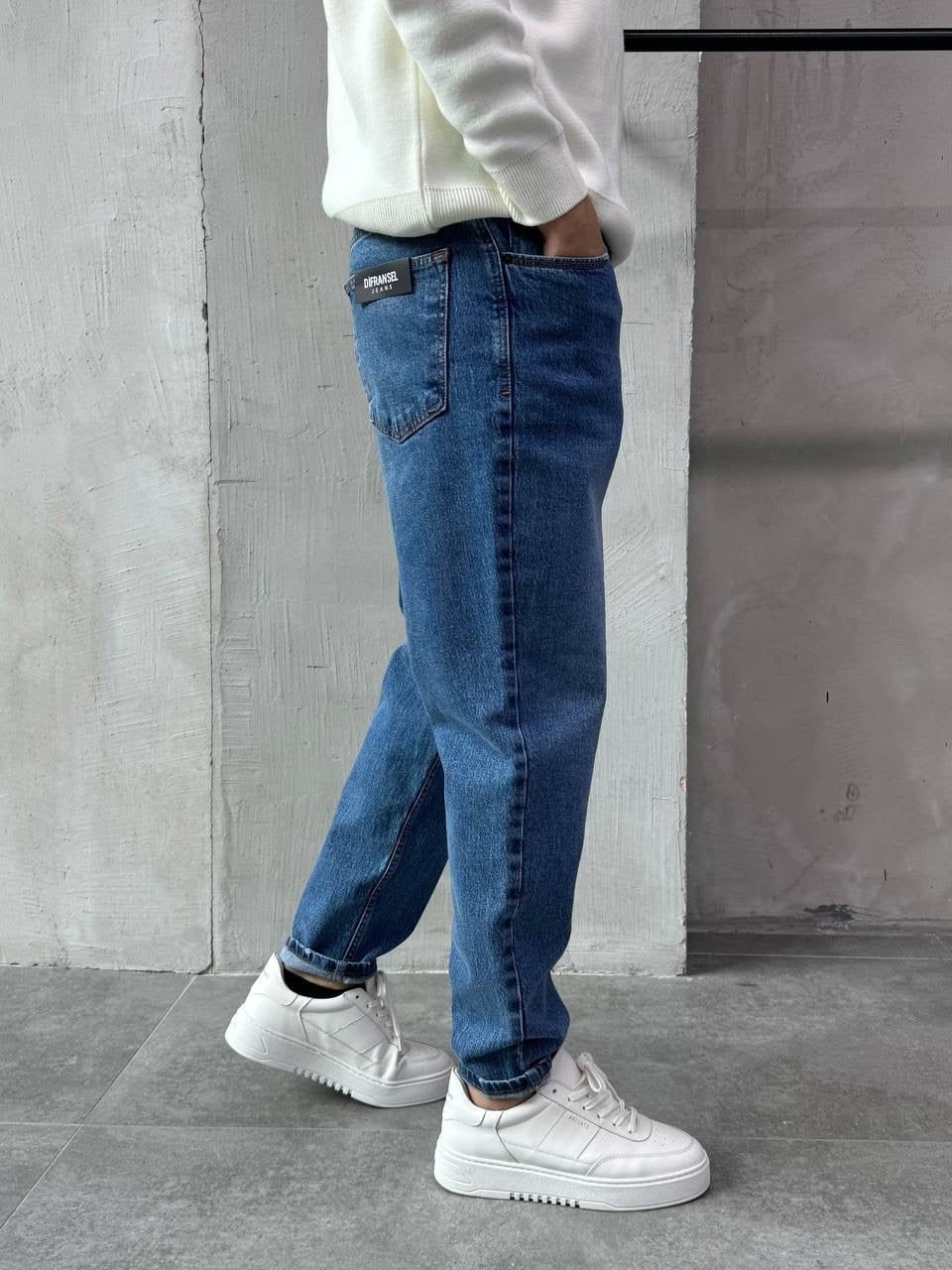 DARK BLUE BOYFRIEND CUT JEAN