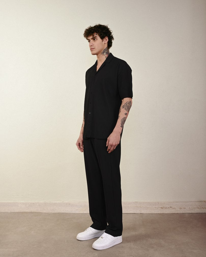 RIBBED SHORT SLEEVE SHIRT (7 COLOR)