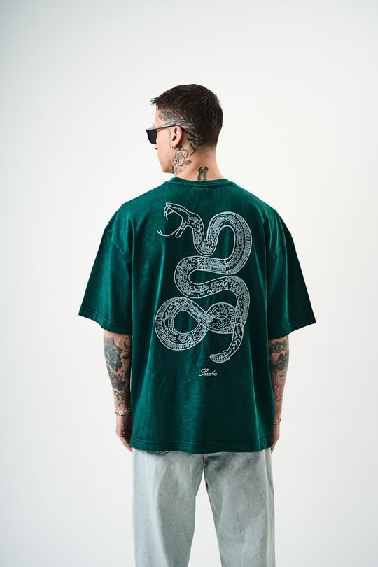 SNAKE STONEWASHED T-SHIRT (2 COLOR)