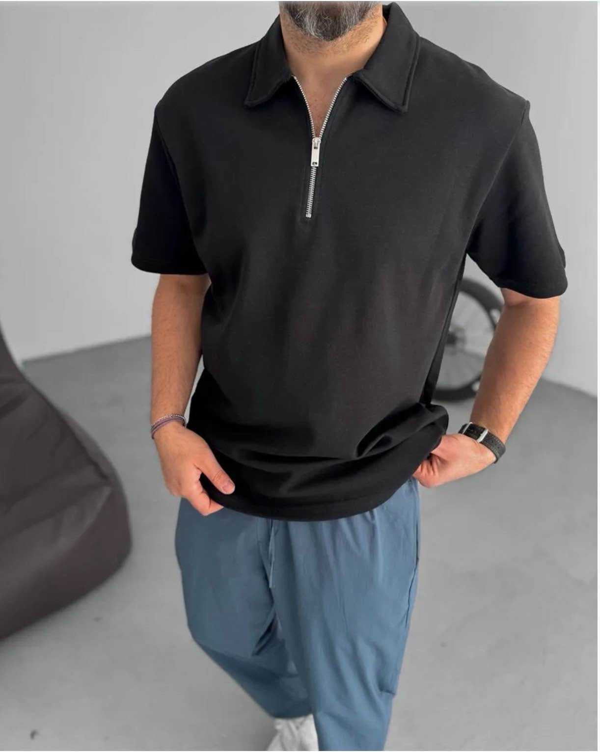 HALF ZIP PREMIUM T-SHIRT