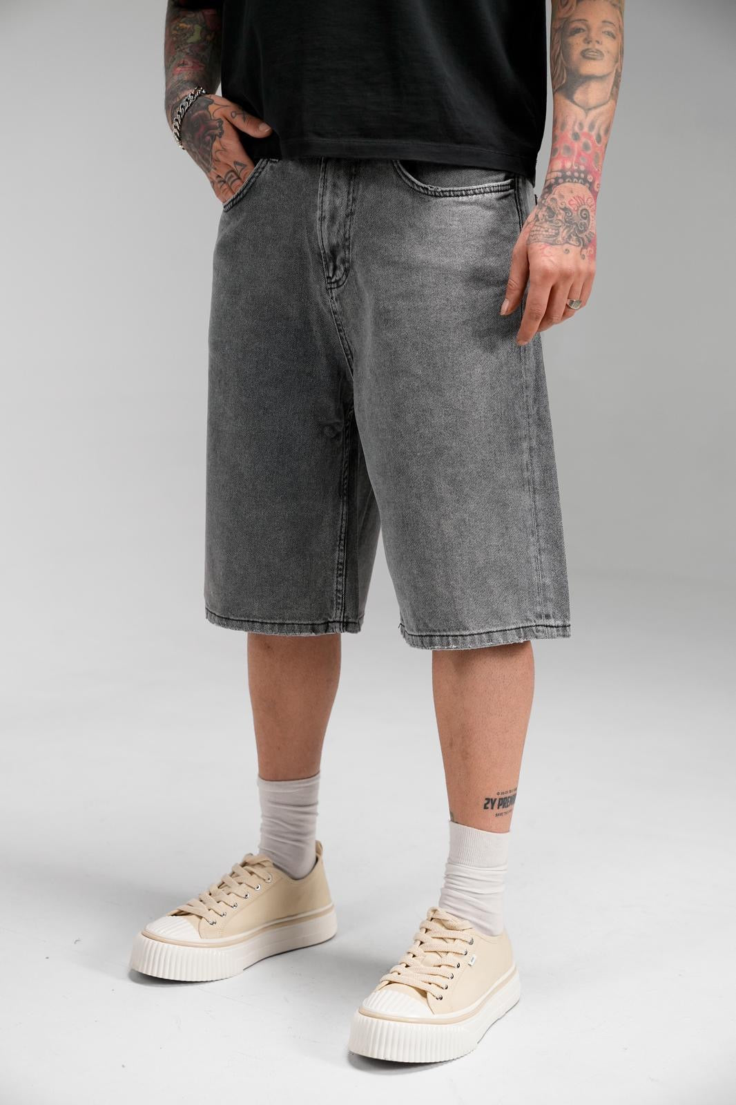 GRAY PLAIN JORT