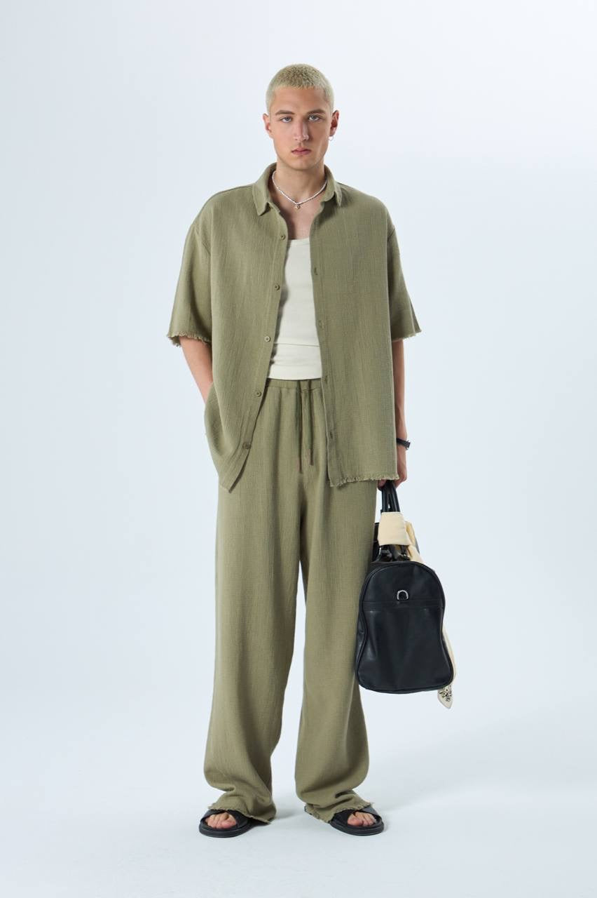 HUNTER GREEN LINEN SET