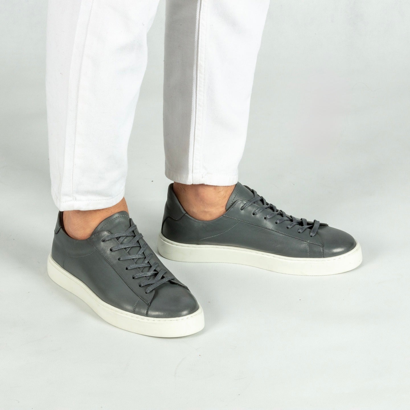 PREMIUM GRAY LEATHER SHOES
