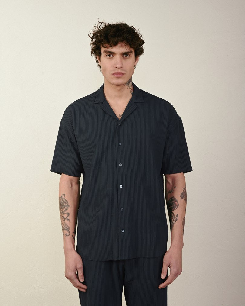 RIBBED SHORT SLEEVE SHIRT (7 COLOR)