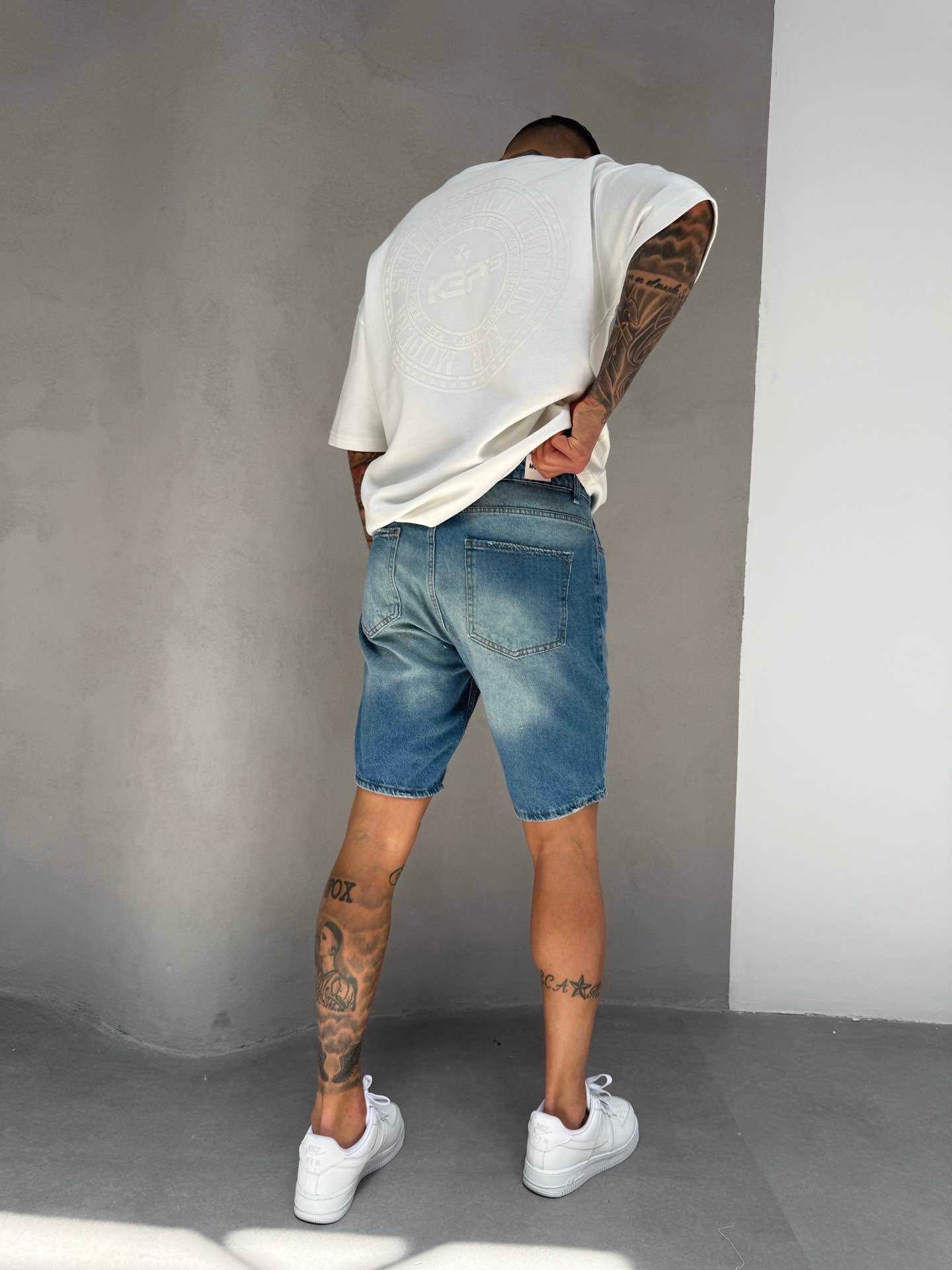 BLUE DAMAGED SHORT