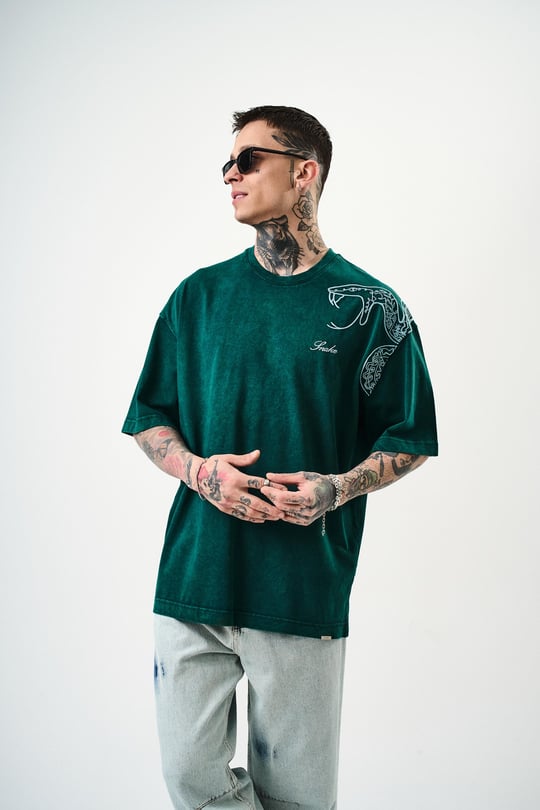 SNAKE STONEWASHED T-SHIRT (2 COLOR)