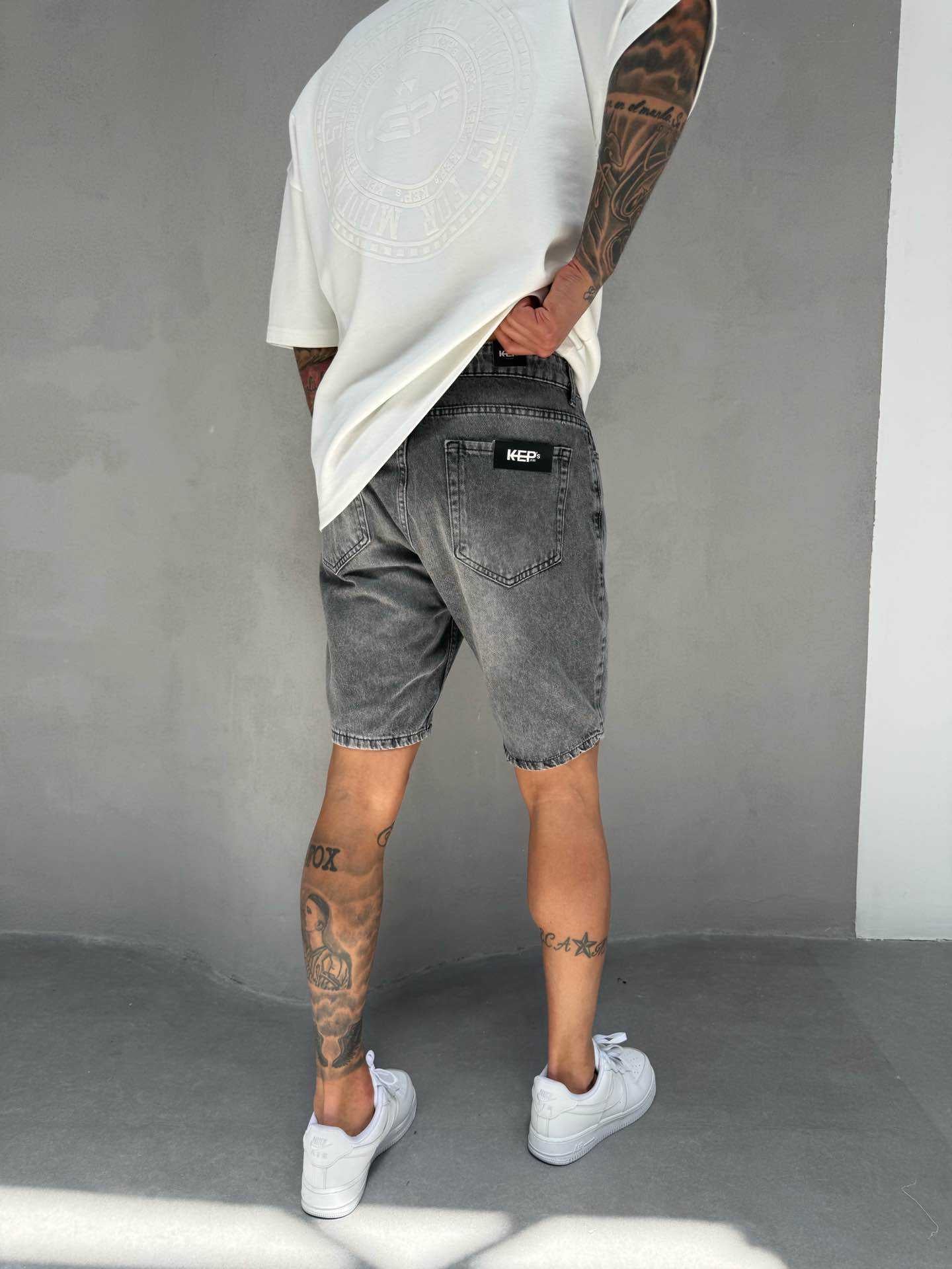 PREMIUM STONEWASHED GRAY SHORT