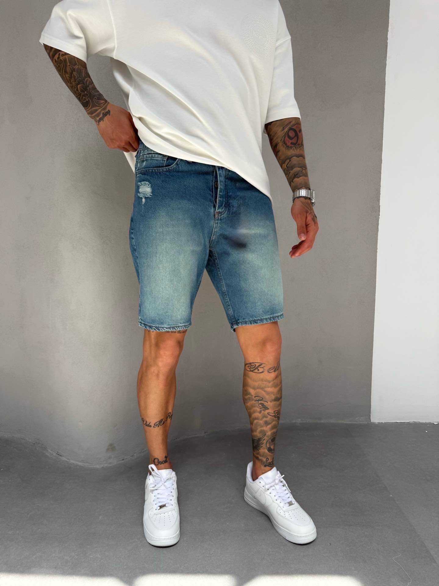 BLUE DAMAGED SHORT