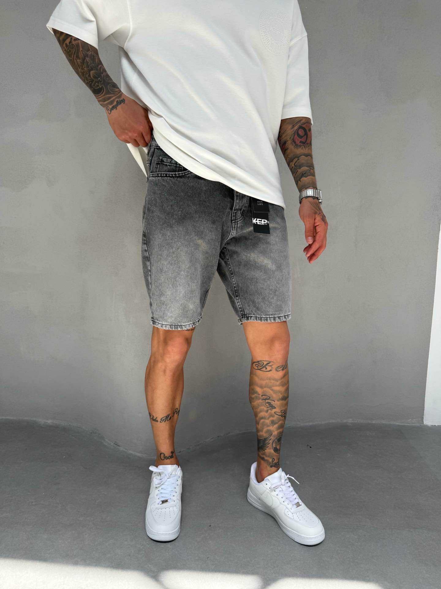 PREMIUM STONEWASHED GRAY SHORT