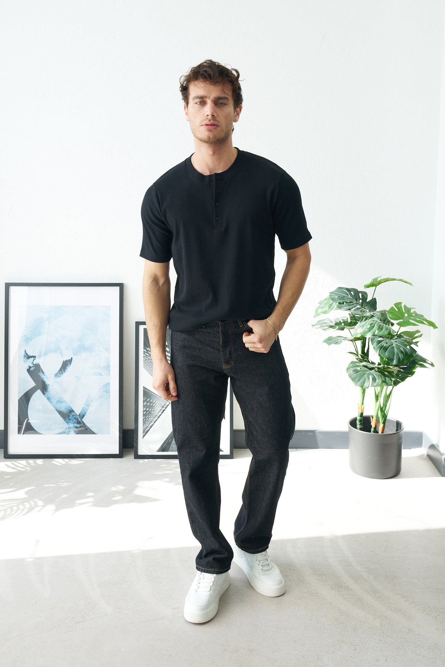 BUTTON UP FIT T-SHIRT