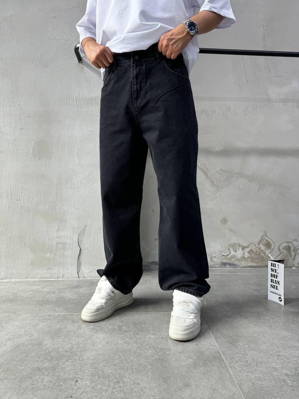WASHED BLACK BAGGY JEAN