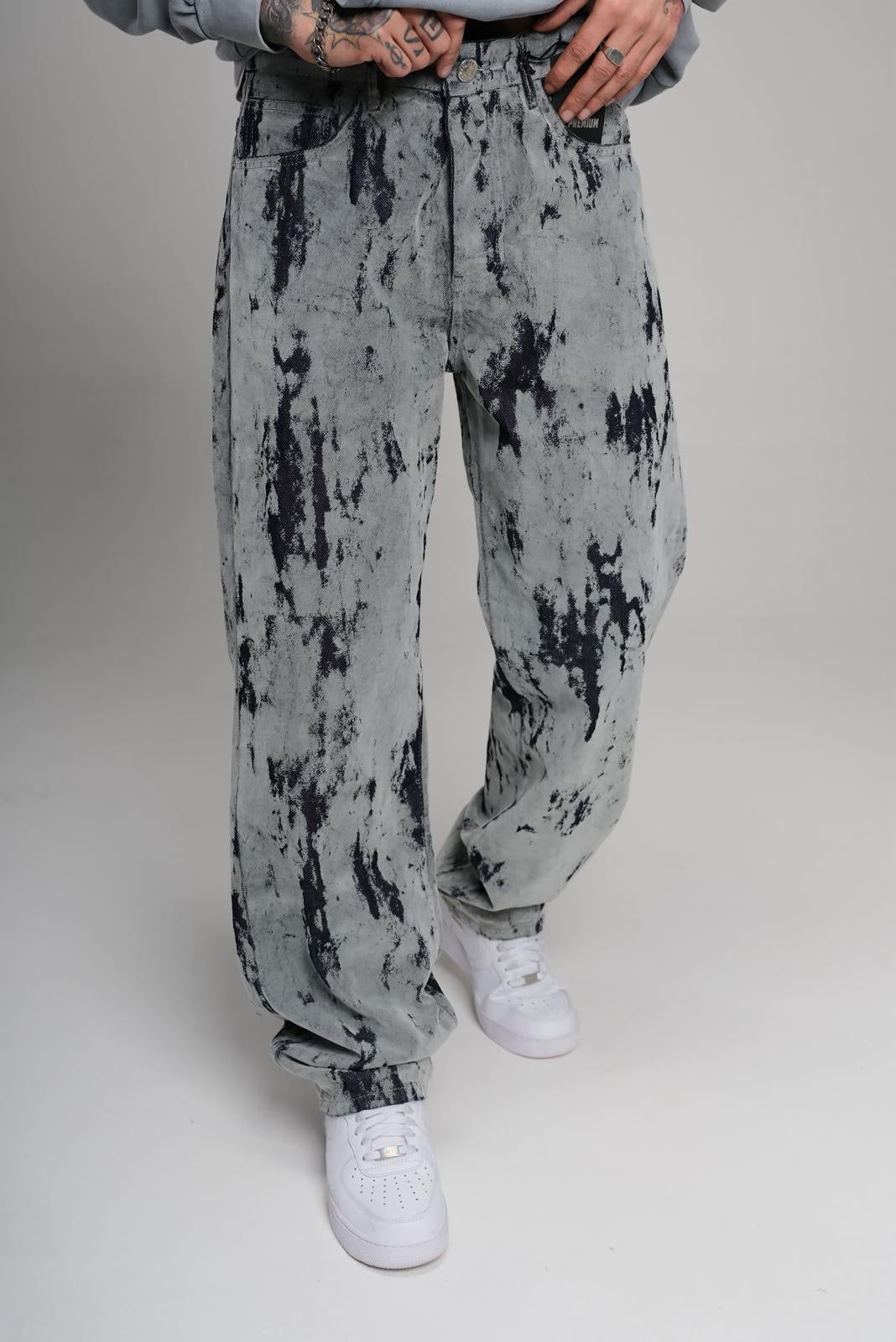 VIP GRAY/BLACL GLITCH JEAN