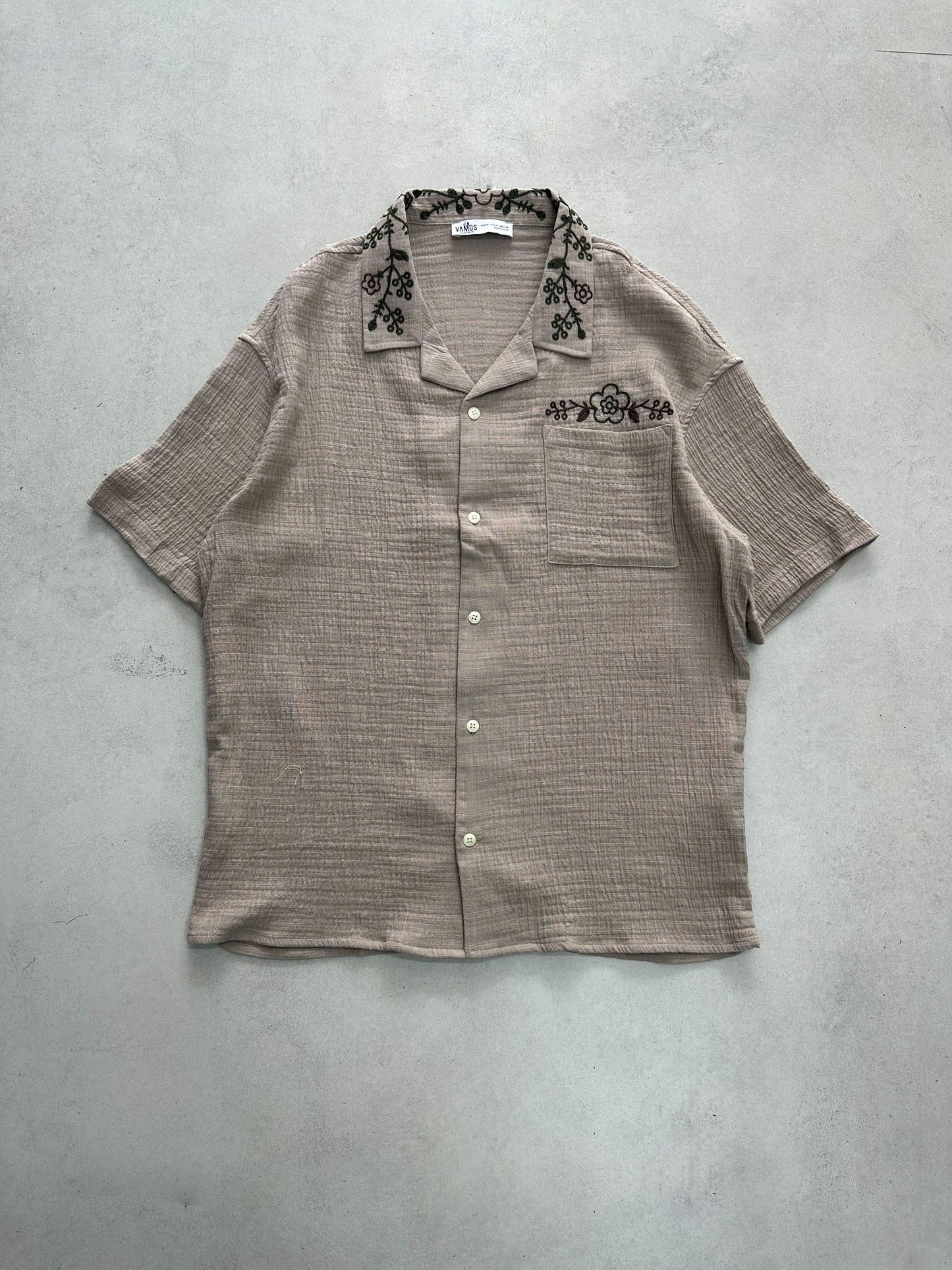 SHORT SLEEVE EMBROIDERY SHIRT (4 COLOR)