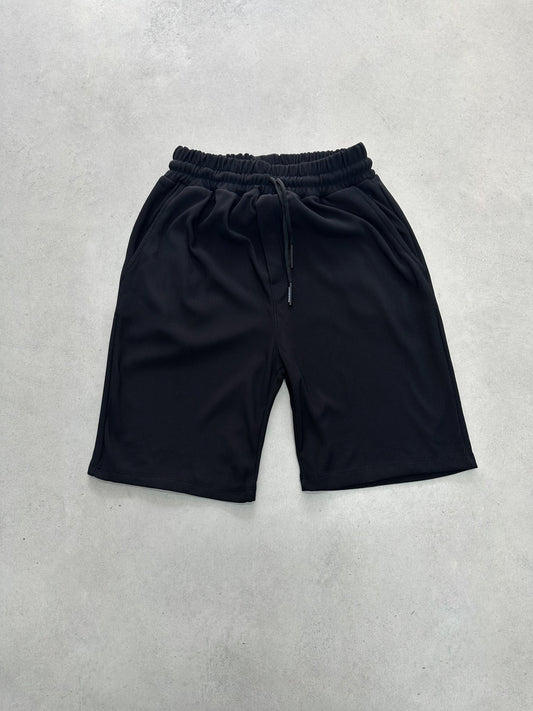 RIBBED BLACK SHORT