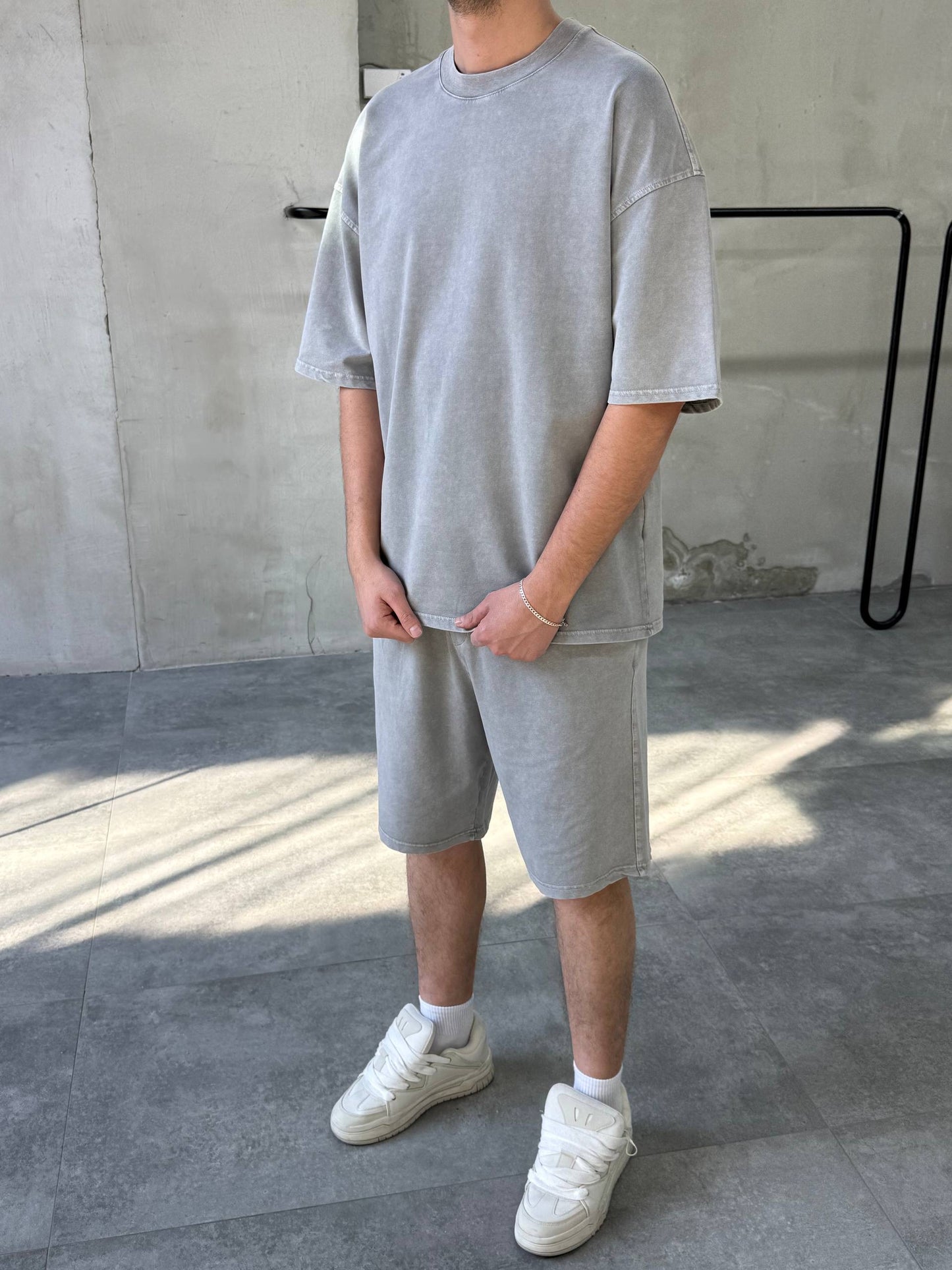 PREMIUM STONEWASHED SHORT SET