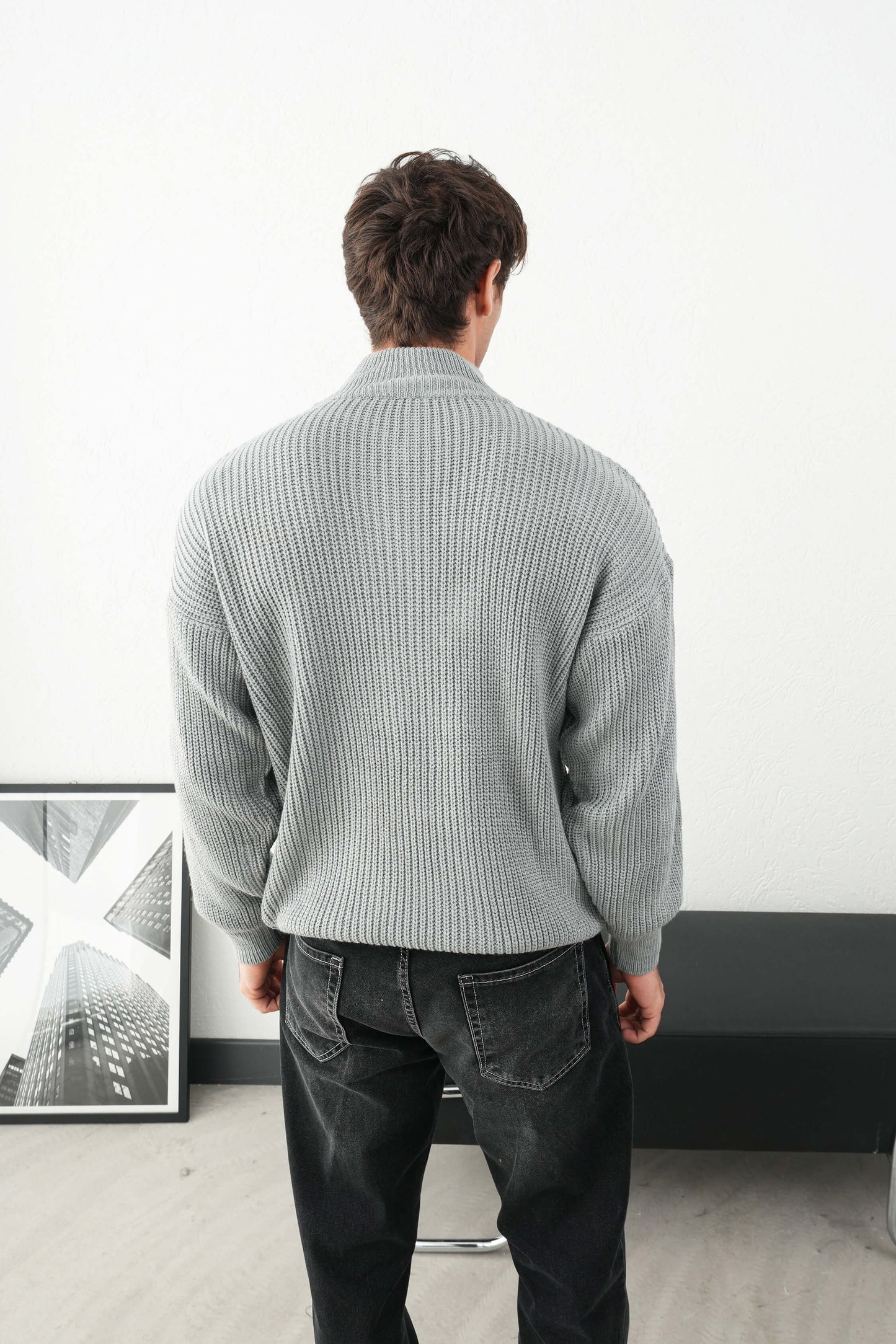 OVERSIZE HALF ZIP SWEATER (4 COLOR)