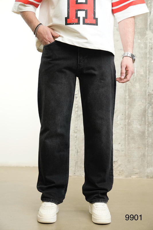 WASHED BLACK BAGGY FIT JEAN