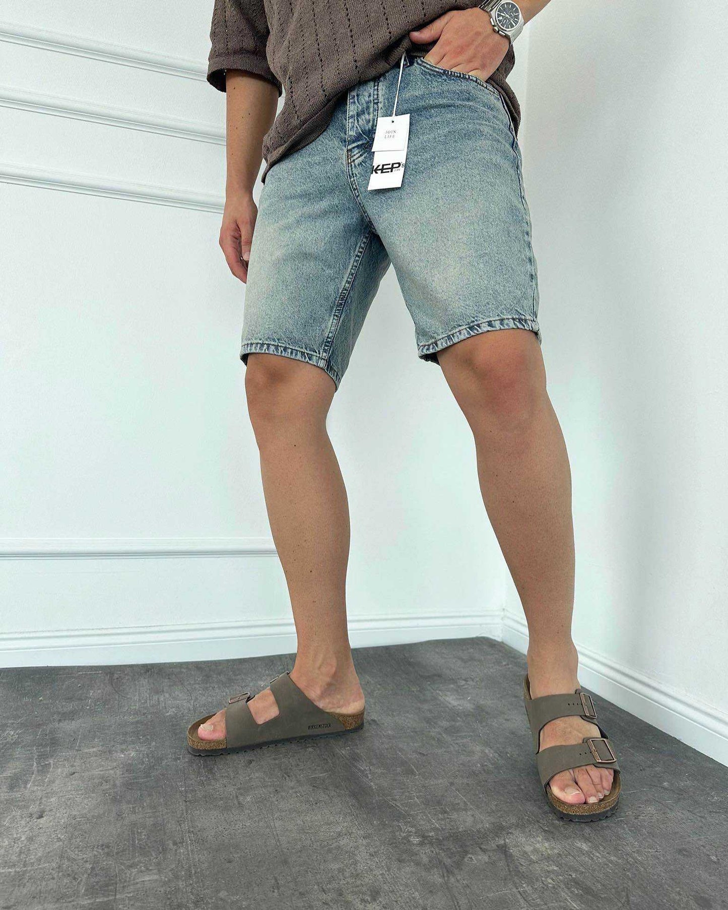STONEWASHED SLATE GRAY SHORT