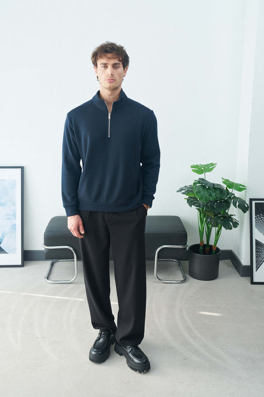 HALF ZIP PREMIUM SWEATSHIRT (2 COLOR)