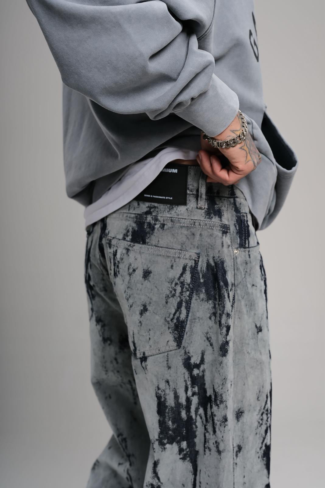 VIP GRAY/BLACL GLITCH JEAN