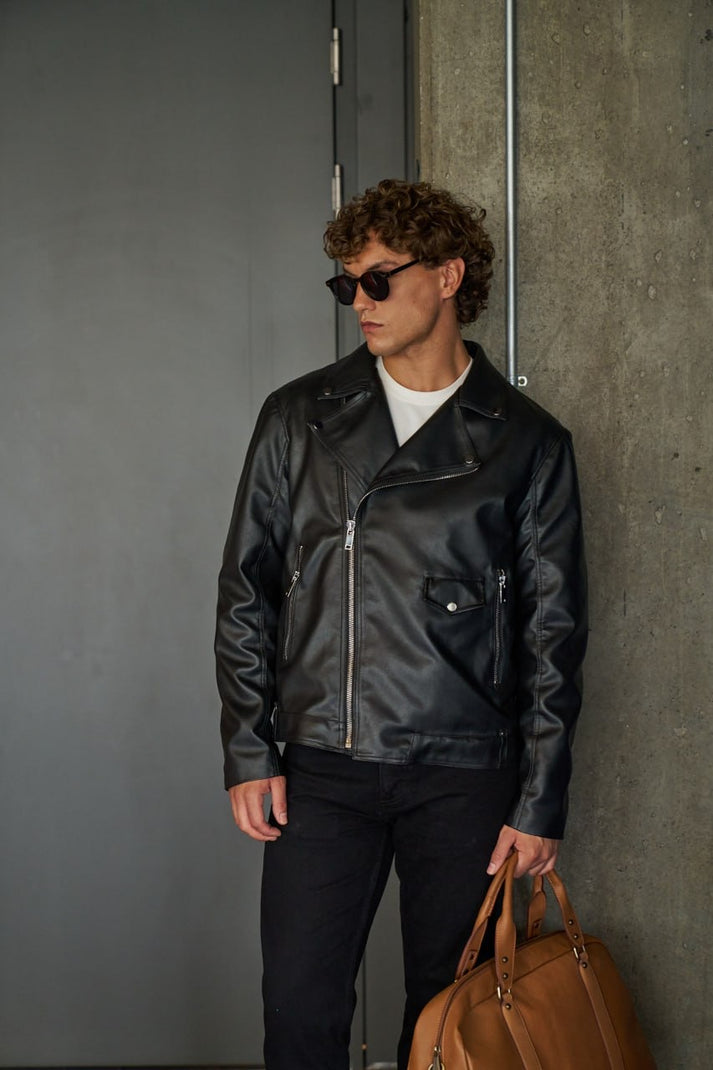 VIP BIKER BLACK LEATHER JACKET – mk.ae