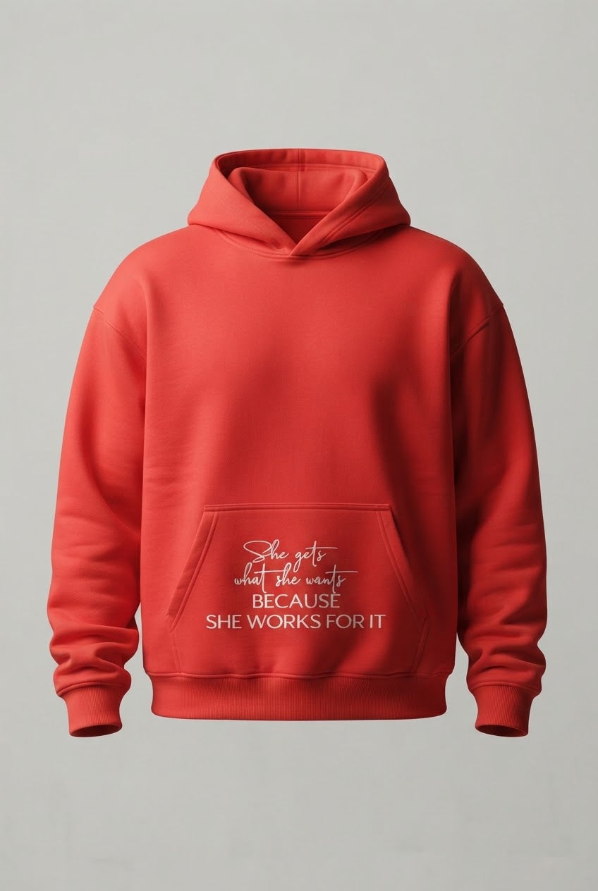 SHE WORKS FOR IT PREMIUM HOODIE