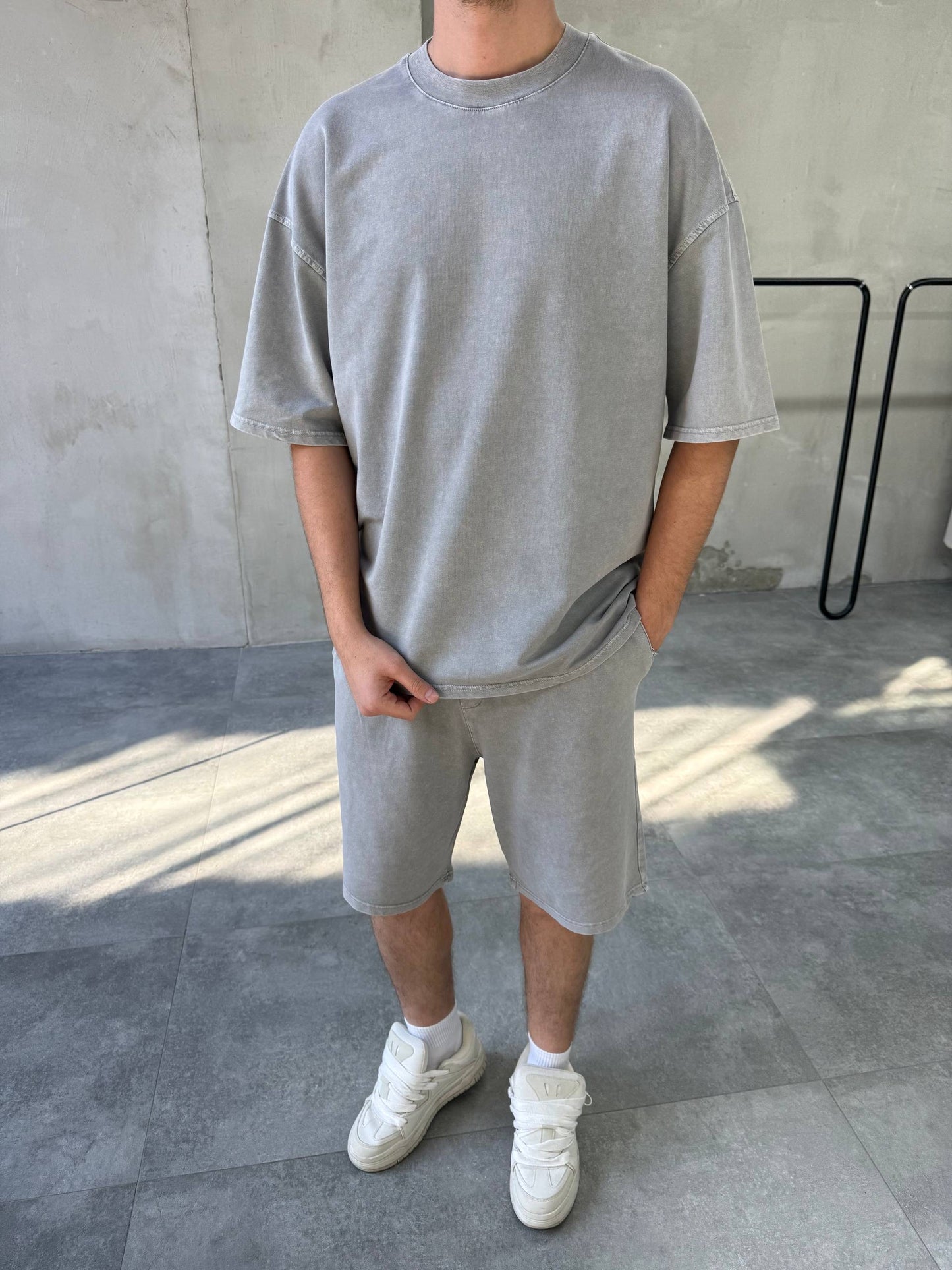 PREMIUM STONEWASHED SHORT SET