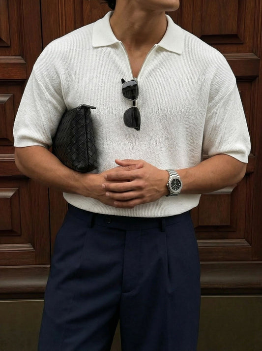 PREMIUM HALF ZIP POLO T-SHIRT