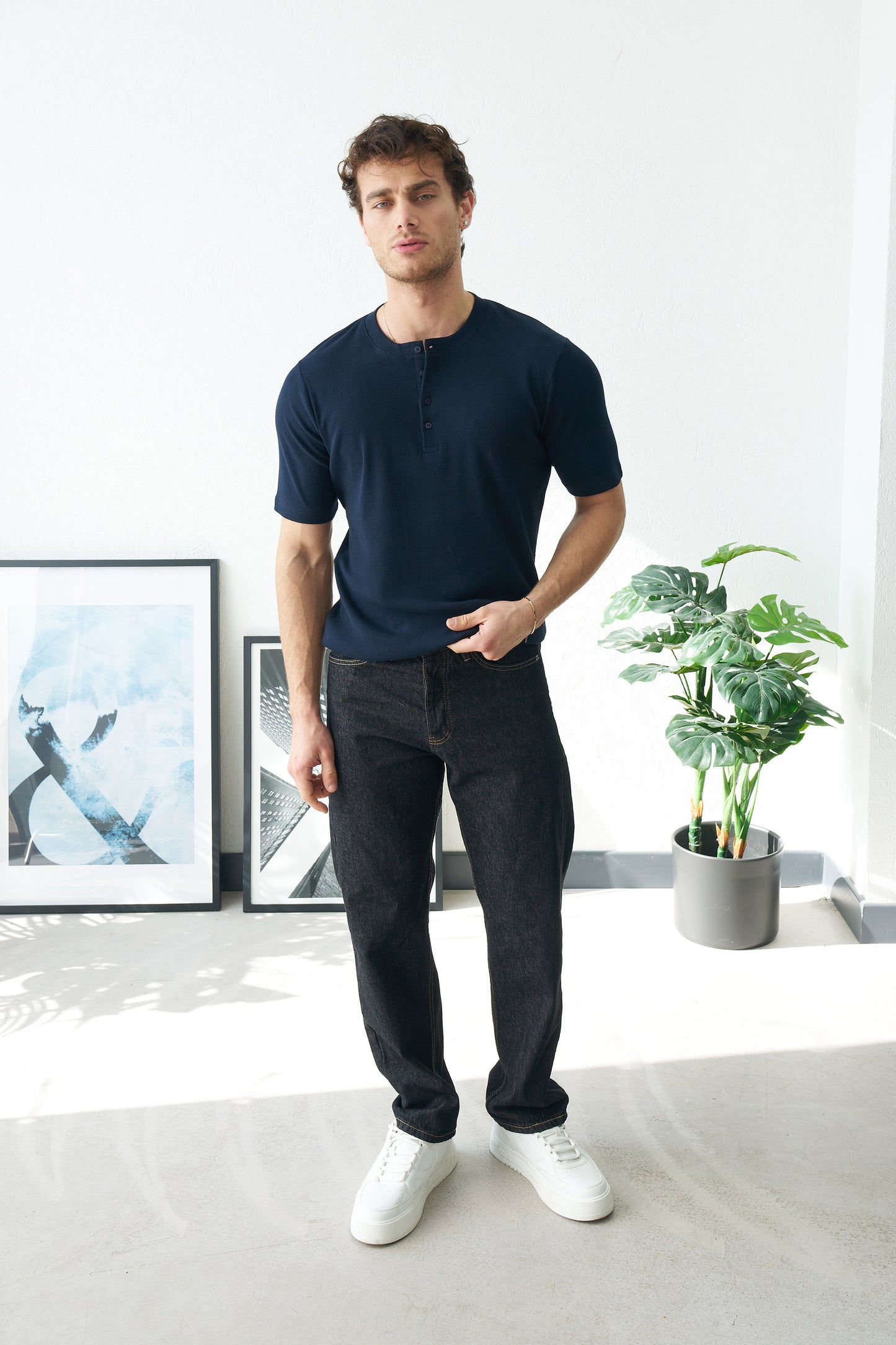 BUTTON UP FIT T-SHIRT