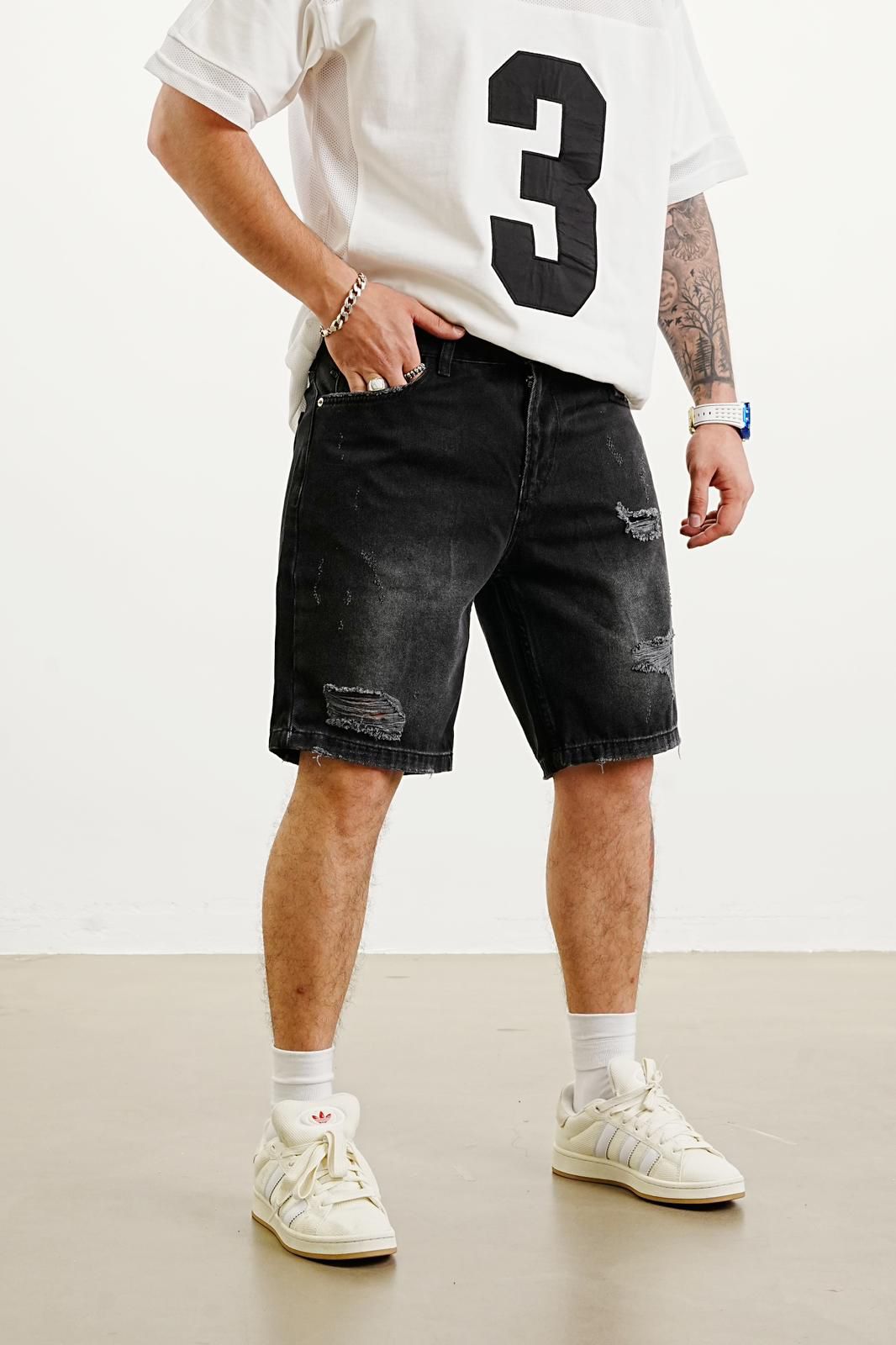 DAMAGED BLACK SHORT