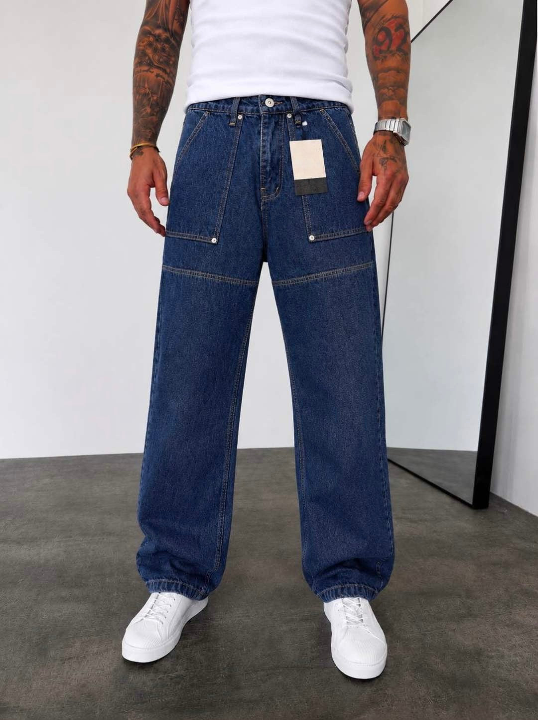 WASHED NAVI PREMIUM JEAN