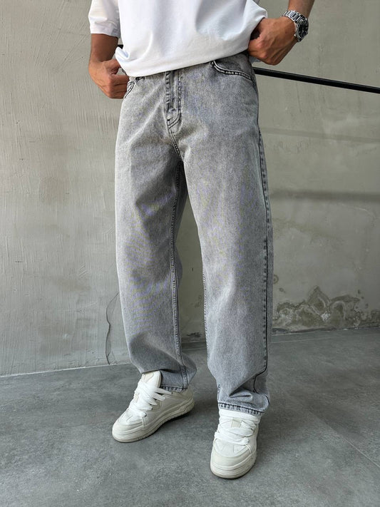 STONEWASHED GRAY BAGGY JEAN