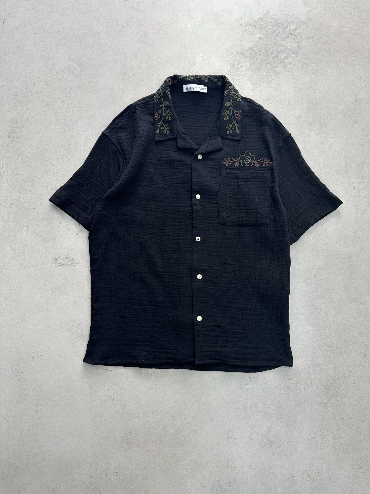 SHORT SLEEVE EMBROIDERY SHIRT (4 COLOR)