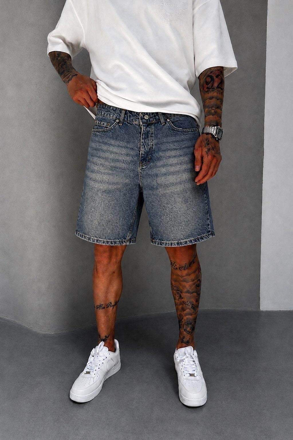 PREMIUM BLUE DIRTY WASH SHORT