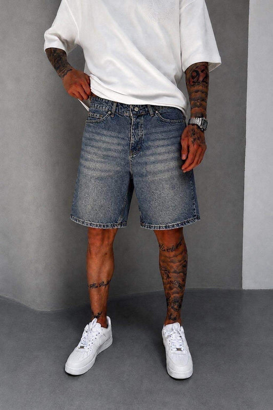 PREMIUM BLUE DIRTY WASH SHORT
